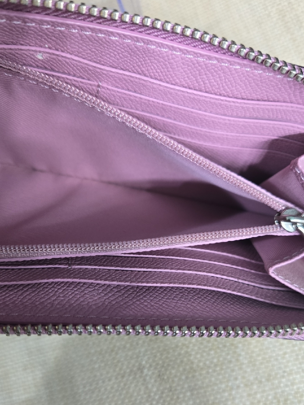 Coach Pink Floral Zip Wallet with Stud Accents - Picture 8 of 12